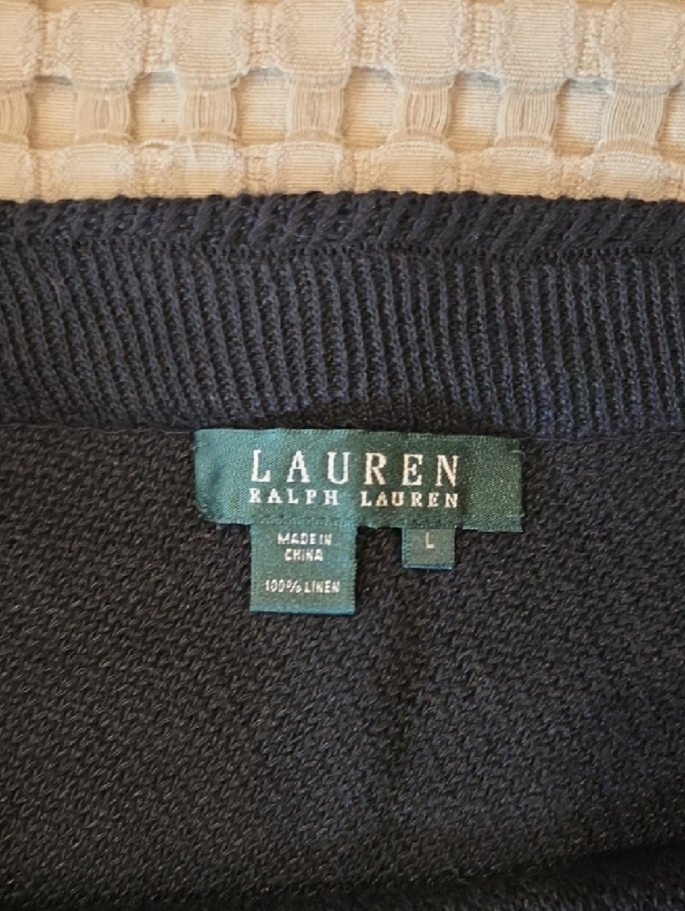 Ralph Lauren Black Linen Maxi Skirt Beach Cover L - Picture 2 of 7